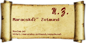 Maracskó Zotmund névjegykártya